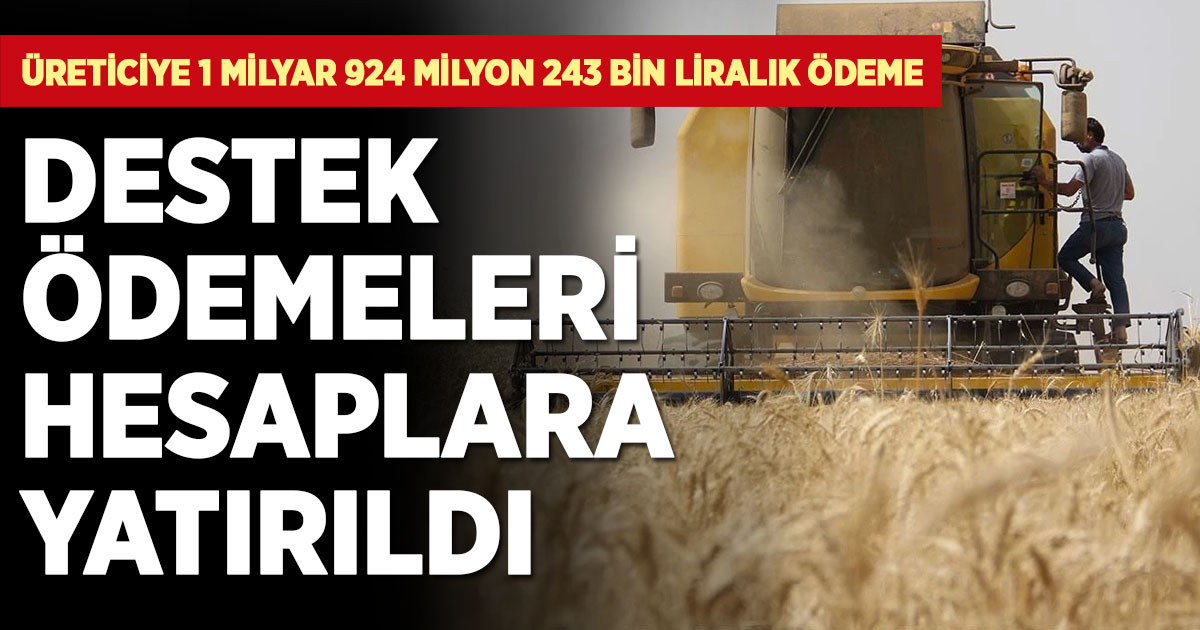 Destek ödemeleri hesaplara yatırıldı