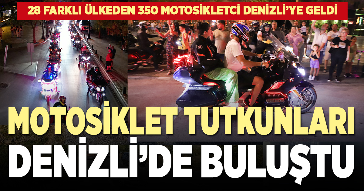 Denizli'de motosiklet tutkunları şehir turu yaptı