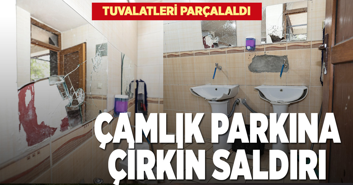 Çamlık mesireliğindeki tuvaletler parçalandı