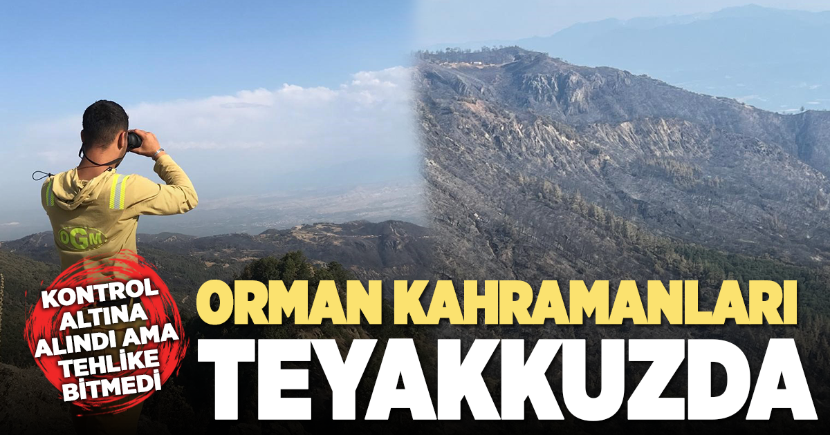 Buldan’da kontrol altına yangın bölgesinde ateş savaşçıları teyakkuzda