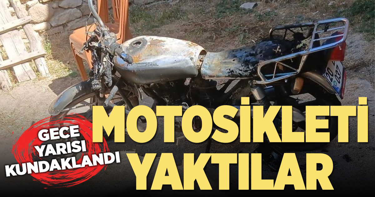 Evin bahçesinde park halinde olan motosiklet kundaklandı