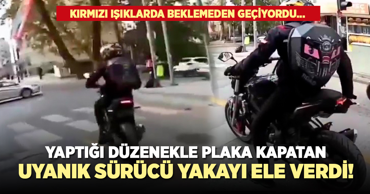 Kurnaz motorcu yakayı ele verdi!