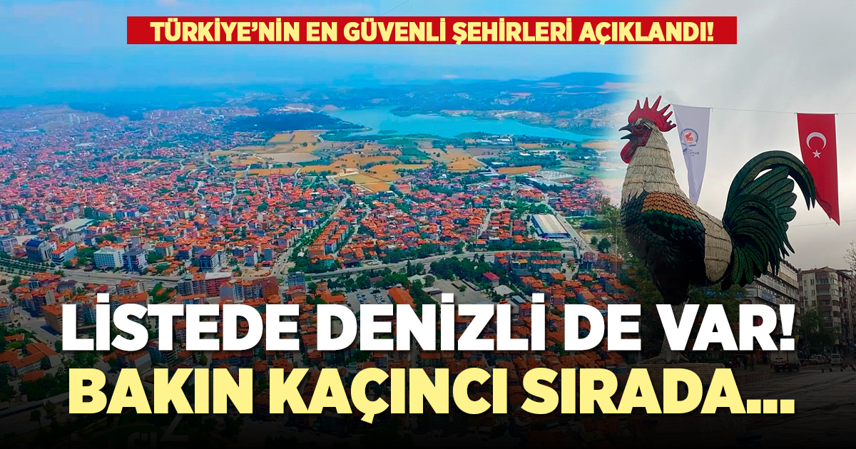 Denizli en güvenli şehirler arasında kaçıncı sırada?