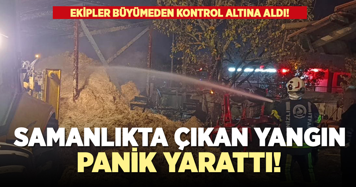 Samanlık yangını korkuya neden oldu
