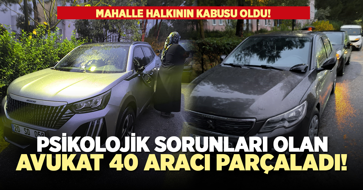 Mahalle halkının kabusu olan avukat 40 araca zarar verdi!
