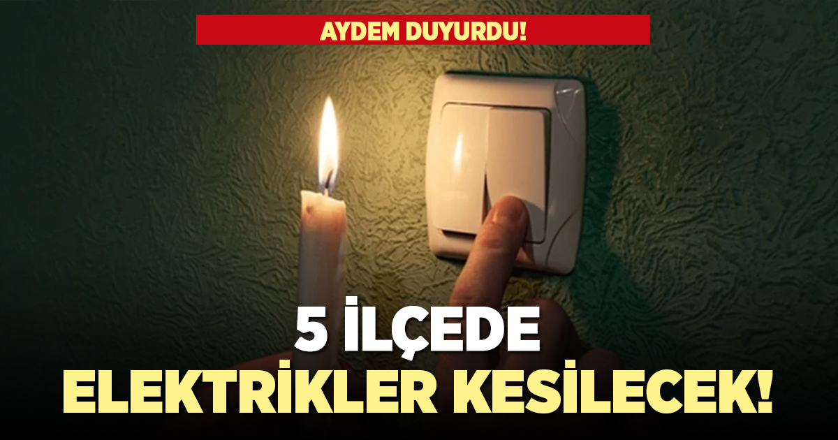 5 ilçede elektrikler kesilecek!