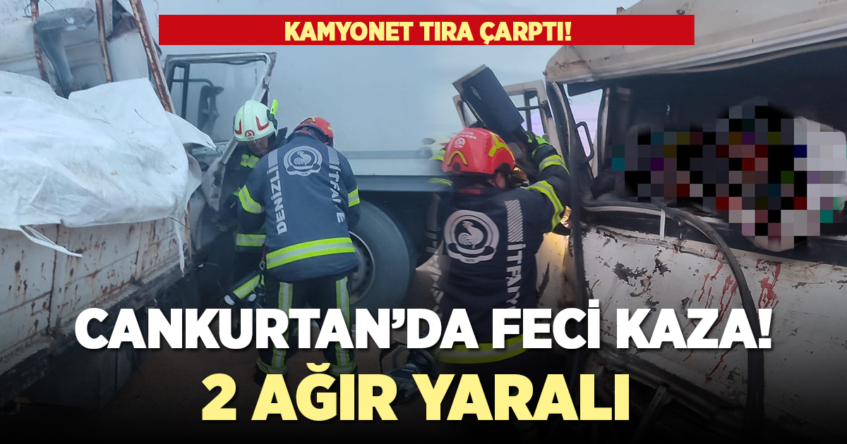 Kamyonet tıra arkadan çarptı! 2 ağır yaralı