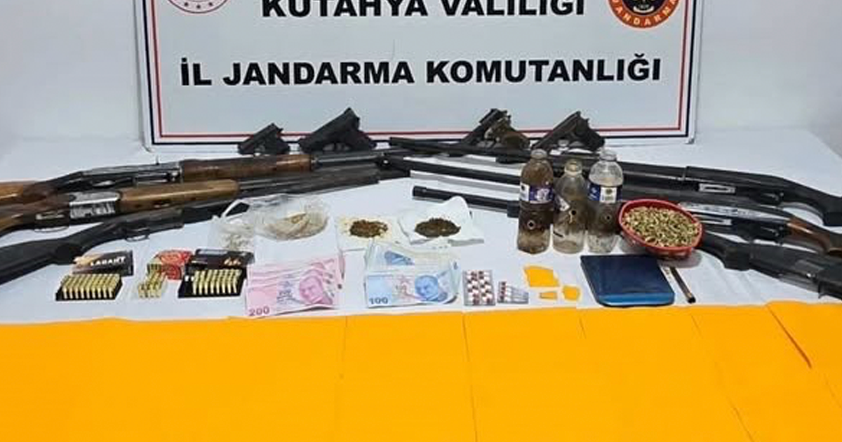 Kütahya’da uyuşturucu ve silah operasyonu: 14 şüpheli gözaltında 
