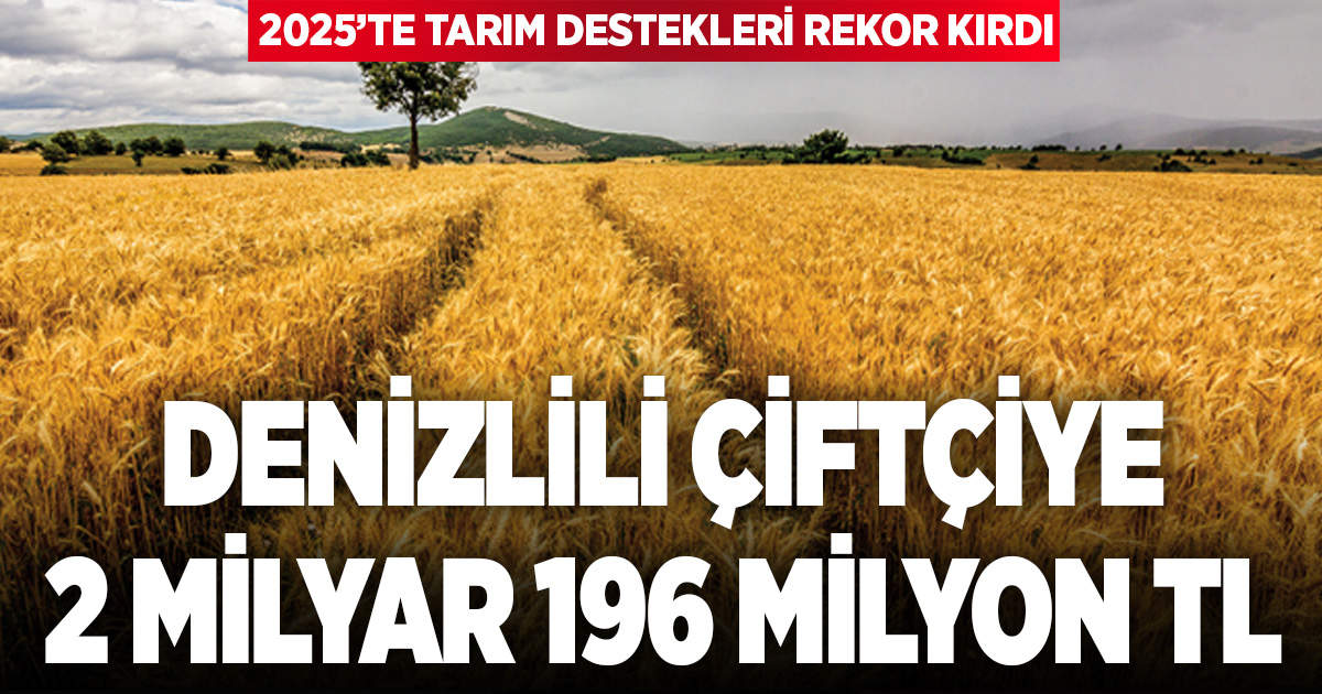2025’te tarım destekleri rekor kırdı: Denizlili çiftçiye 2 milyar 196 milyon TL