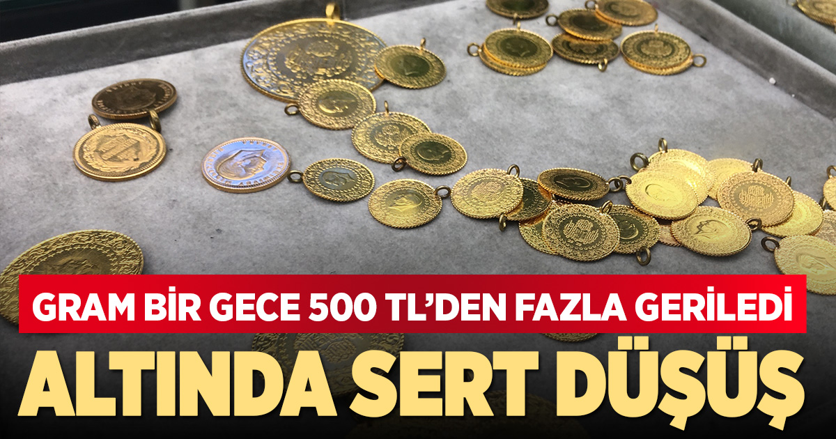 Altında sert düşüş: Gram altın bir gecede 500 TL’den fazla geriledi