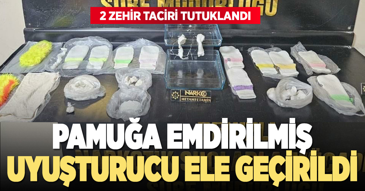 Denizli'de pamuklara emdirilmiş uyuşturucu ele geçirildi: 2 tutuklama