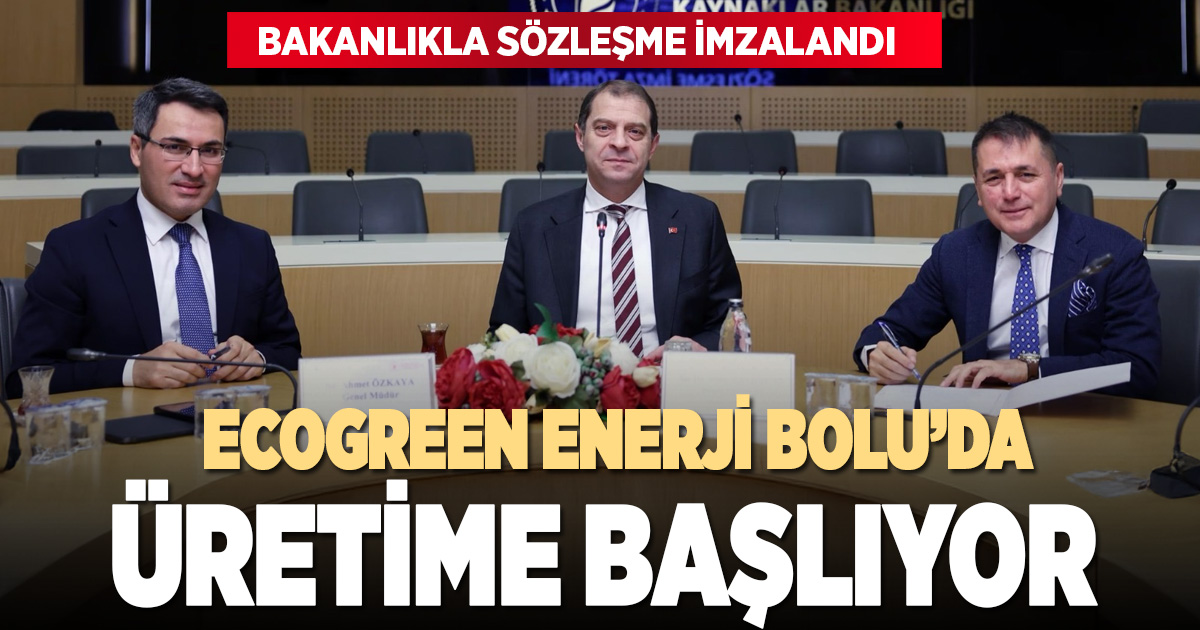 Ecogreen Enerji Holding, Bolu Gerede’deki GES üretimi için bakanlıkla sözleşme imzaladı