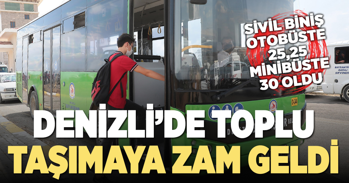 Denizli’de toplu taşıma ücretlerine zam