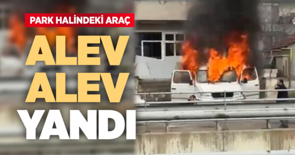 Park halindeki araç alev alev yandı