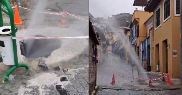 Buldan’da çöken tarihi yol yapılan onarım sonrası tekrar çöktü 