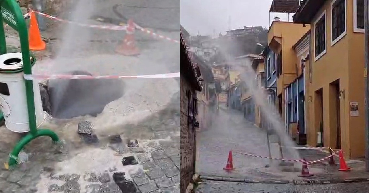 Buldan’da çöken tarihi yol yapılan onarım sonrası tekrar çöktü 