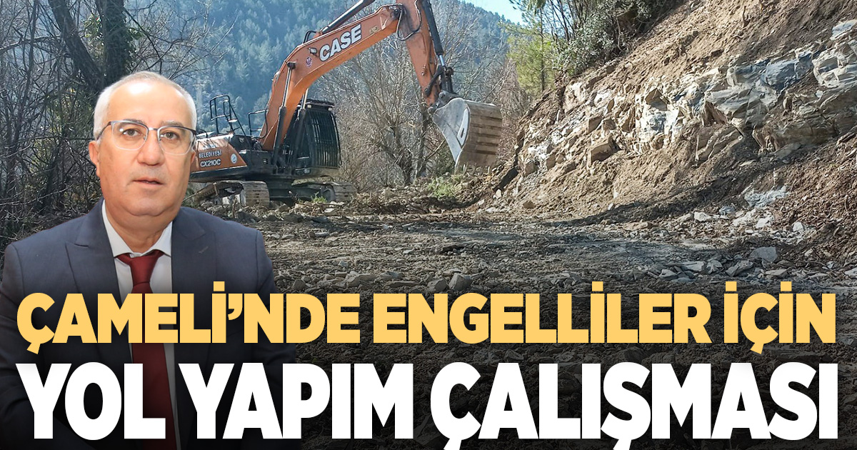 Çameli Belediyesinde engelli vatandaşlar için yol çalışması