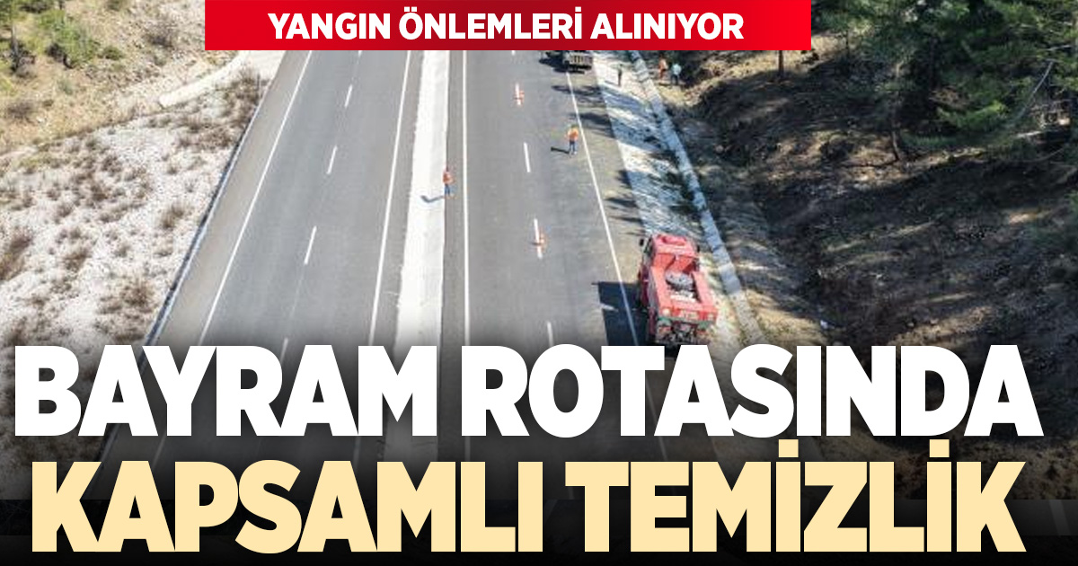 Denizli-Muğla karayolunda orman yangınlarına karşı temizlik