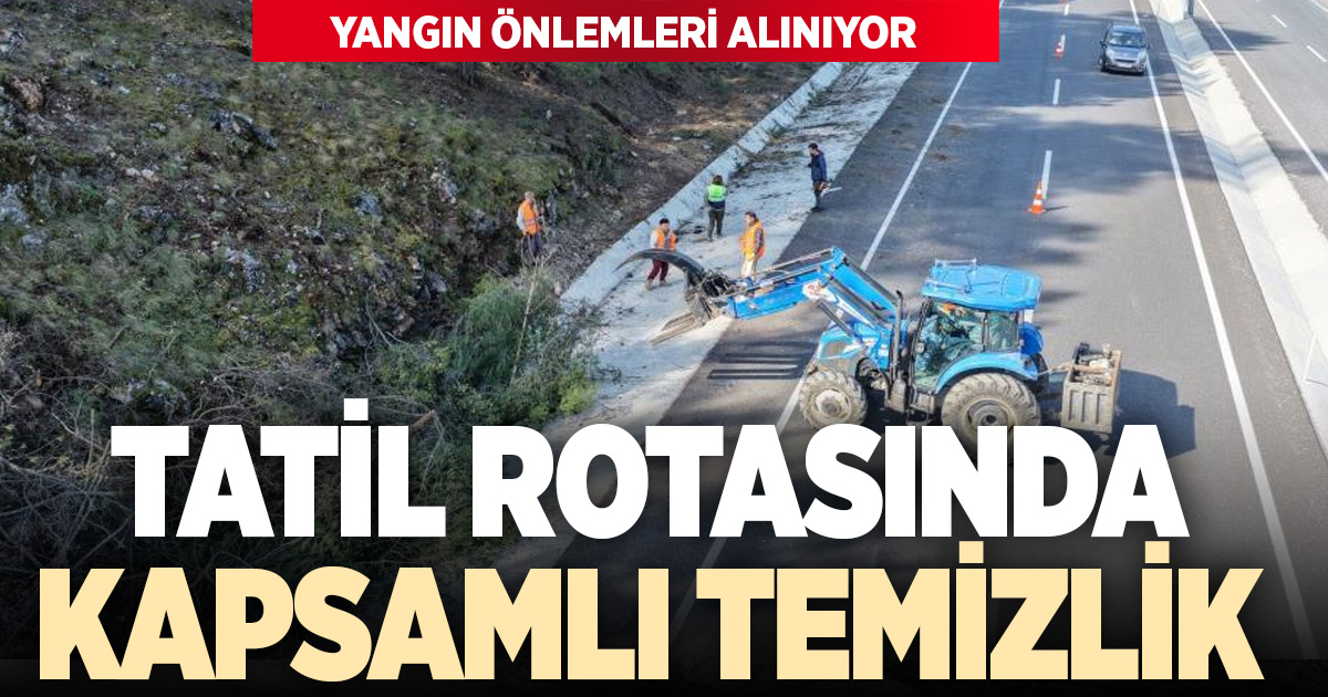 Denizli-Muğla karayolunda orman yangınlarına karşı temizlik