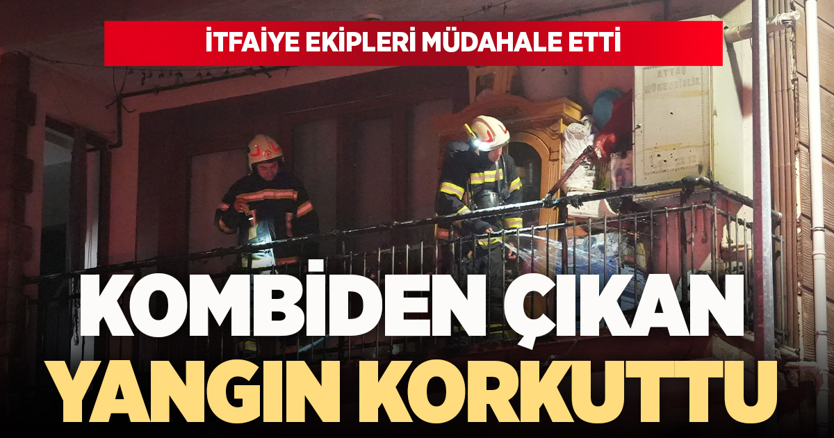 Balkondaki kombiden çıkan yangın mahalle sakinlerini korkuttu