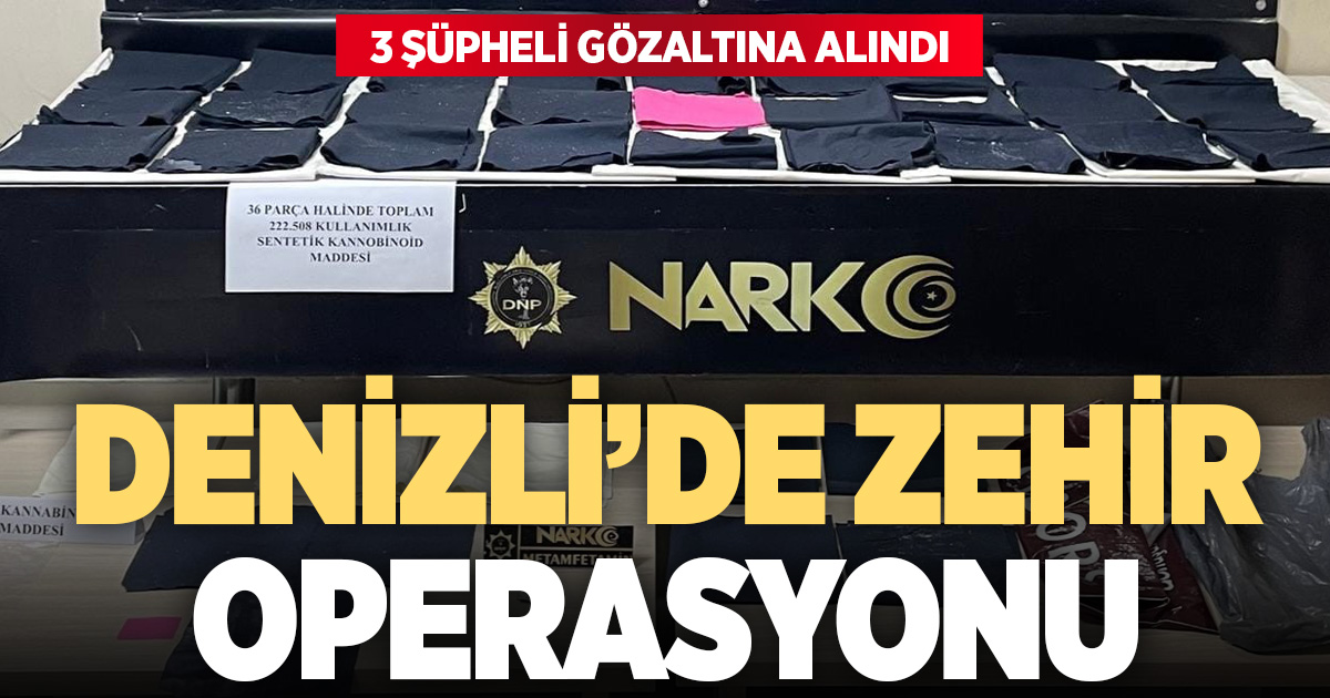 Uyuşturucuya yönelik yapılan operasyonda 3 şahıs tutuklandı