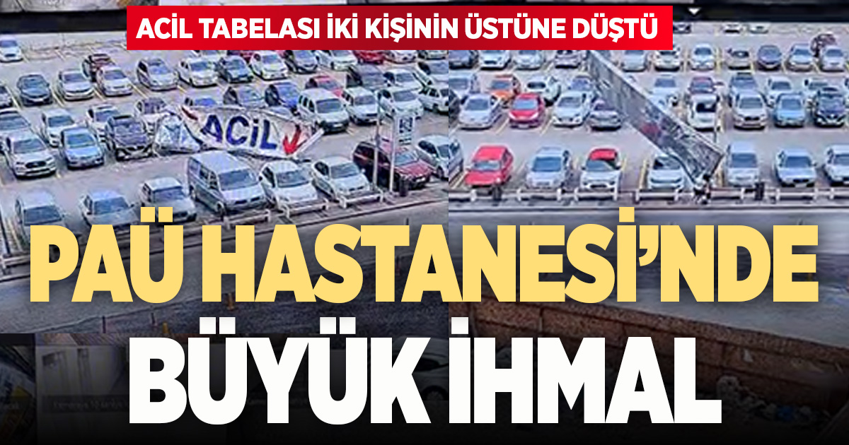 Fırtınada facianın eşiğinden dönüldü: Acil tabelası insanların üzerine düştü