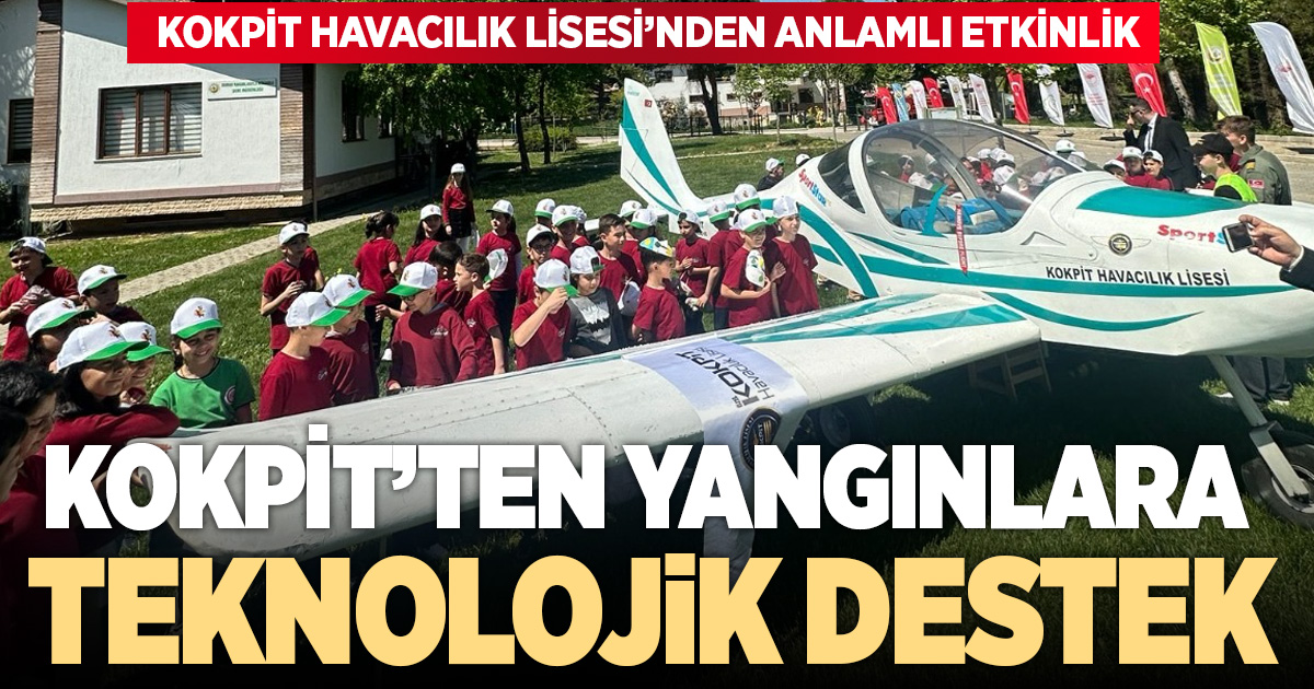 Kokpit Havacılık Lisesi’nden yangınla mücadele etkinliğine havacılık desteği