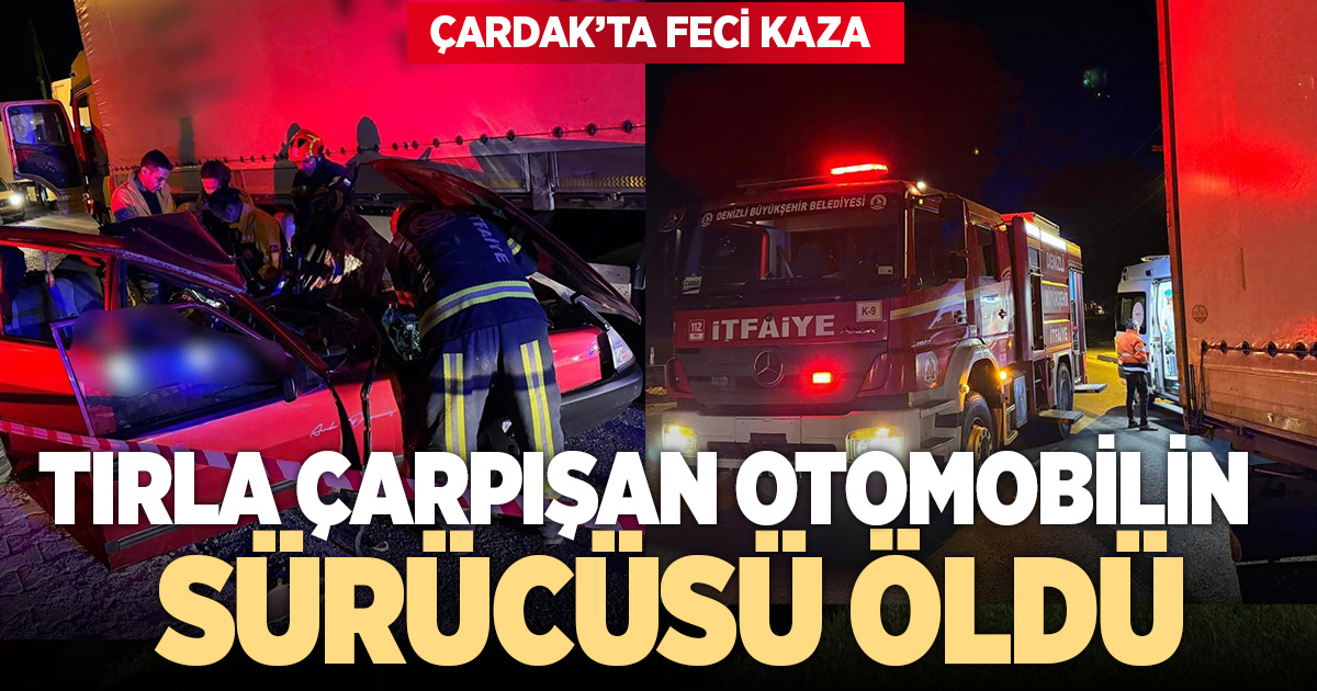 Tıra yandan çarpan otomobilde 1 kişi öldü, 1 kişi ağır yaralandı