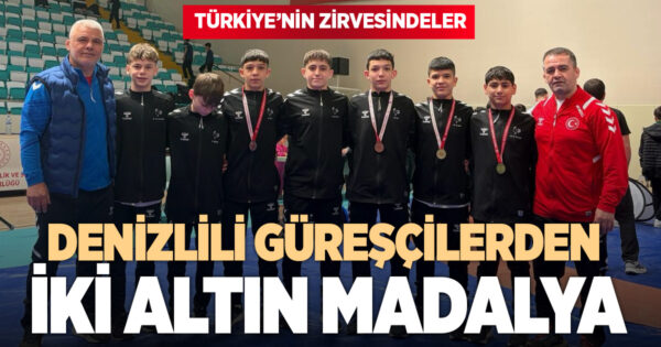 DENİZLİLİ GÜREŞÇİLERDEN İKİ ALTIN MADALYA