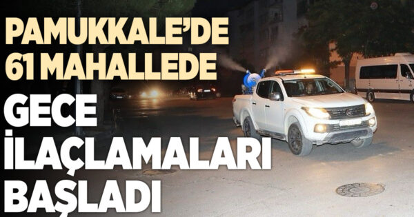 PAMUKKALE’DE 61 MAHALLEDE GECE İLAÇLAMALARI BAŞLADI