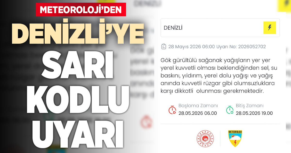 Meteoroloji Denizli için sarı kodulı uyarı verdi