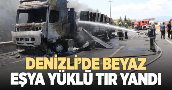 Beyaz eşya yüklü tırda çıkan yangın tahıl tarlalarına sıçradı