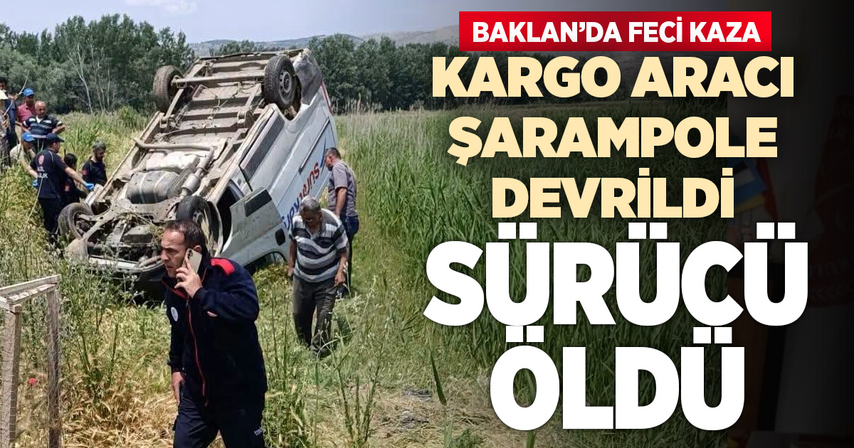 Kargo aracı şarampole devrildi: Sürücü hayatını kaybetti