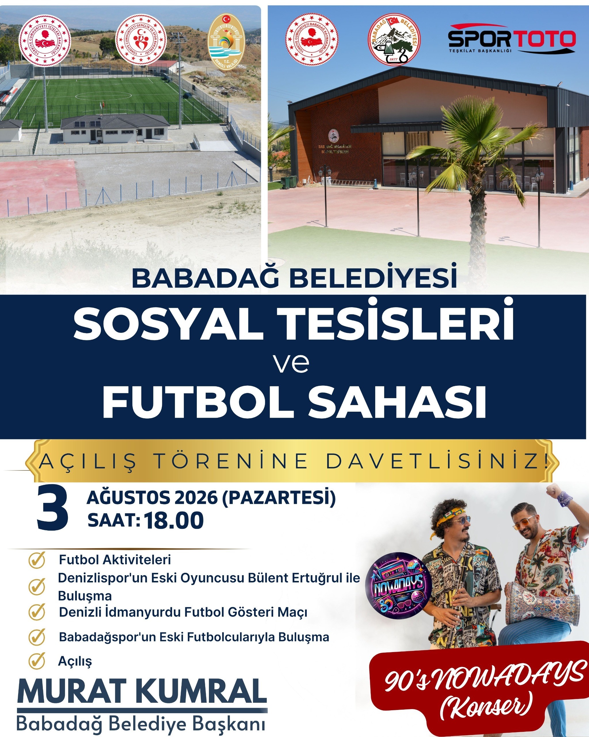Babadağ Belediyesi Sosyal Tesisleri ve Futbol Sahası açılışına sayılı günler kaldı