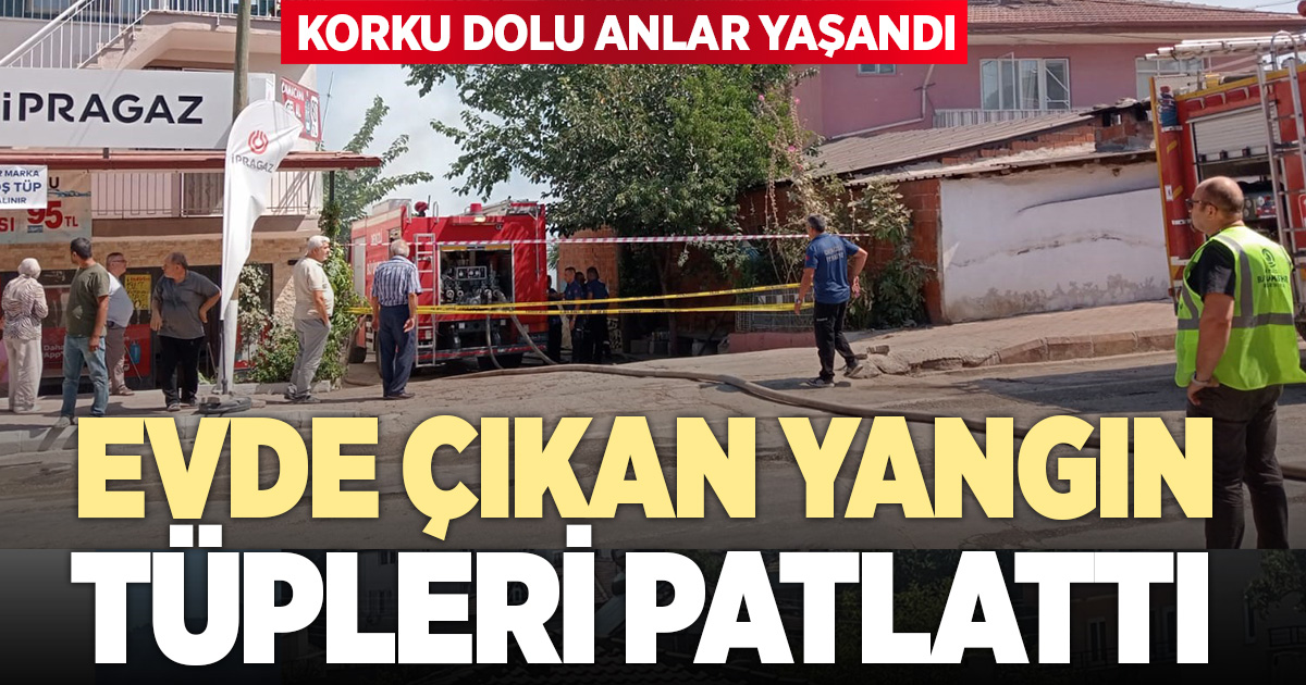 Bahçe temizliği için yakılan ateş evi küle çevirdi, depoda patlayan tüpler korkuya neden oldu