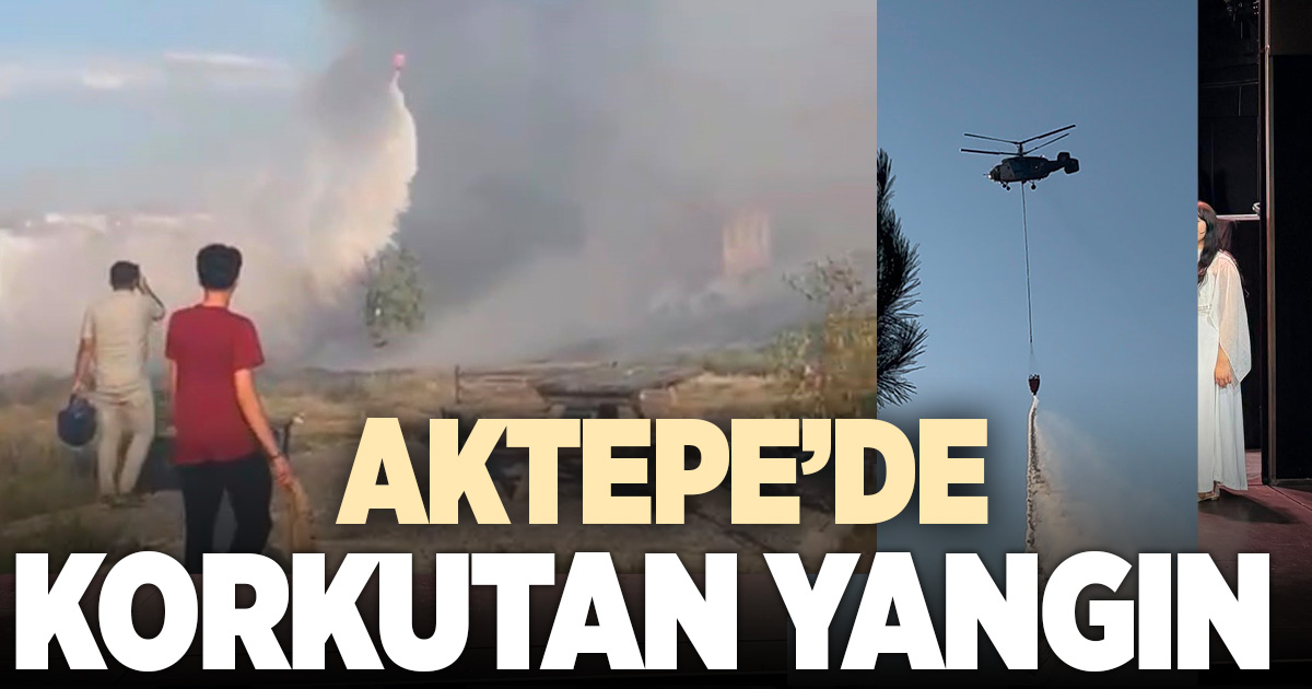 Yerleşim yerine yakın otluk alanda çıkan yangın korkuttu