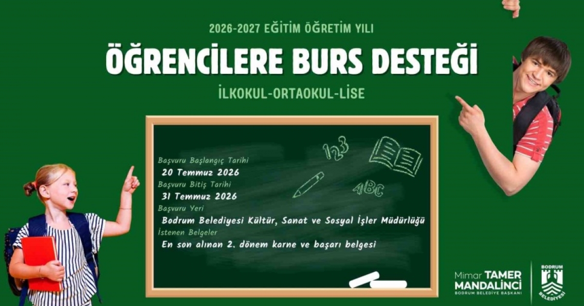 BODRUM BELEDİYESİNDEN ÖĞRENCİLERE BURS DESTEĞİ