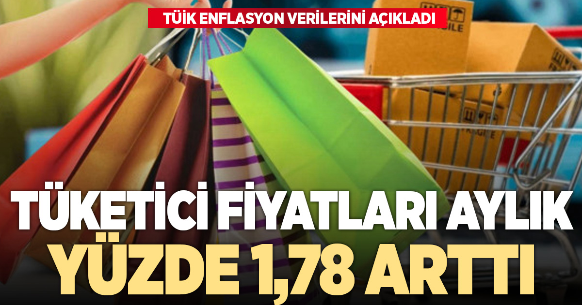 TÜKETİCİ FİYATLARI AYLIK YÜZDE 1,78 ARTTI