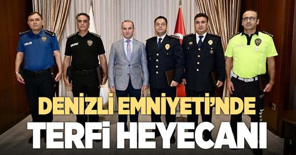  Denizli İl Emniyet Müdürlüğünde terfi heyecanı yaşandı