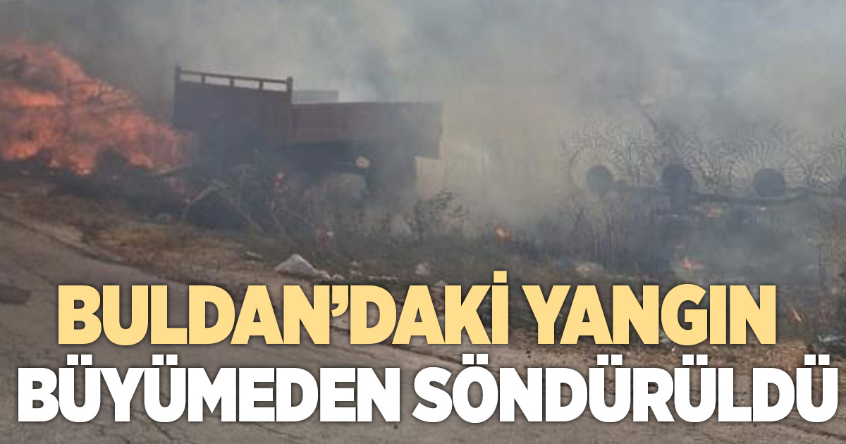 Buldan’da otluk alanda çıkan yangın büyümeden kontrol altına alındı