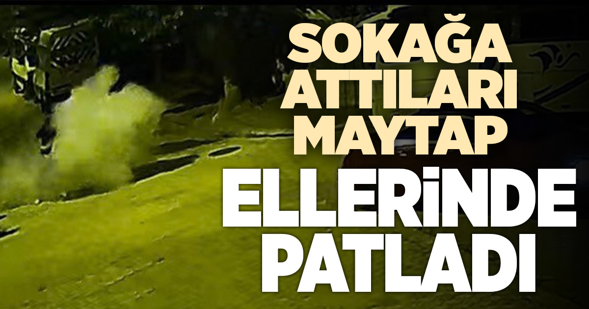 Sokağa attıkları maytap ellerinde patladı