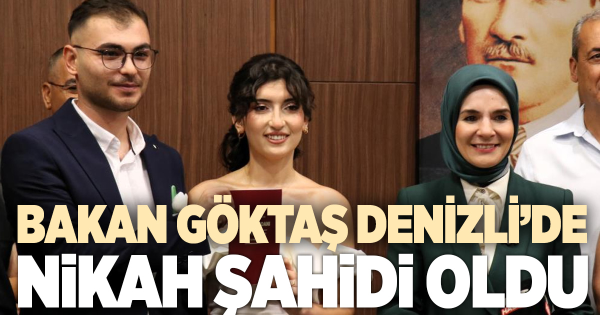 Bakan Göktaş, evlilik desteğinden yararlanan çiftin nikah şahidi oldu