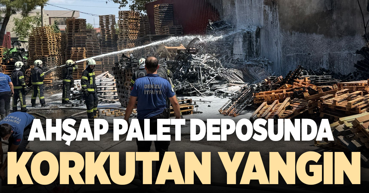 Palet imalathanesinde çıkan yangın söndürüldü