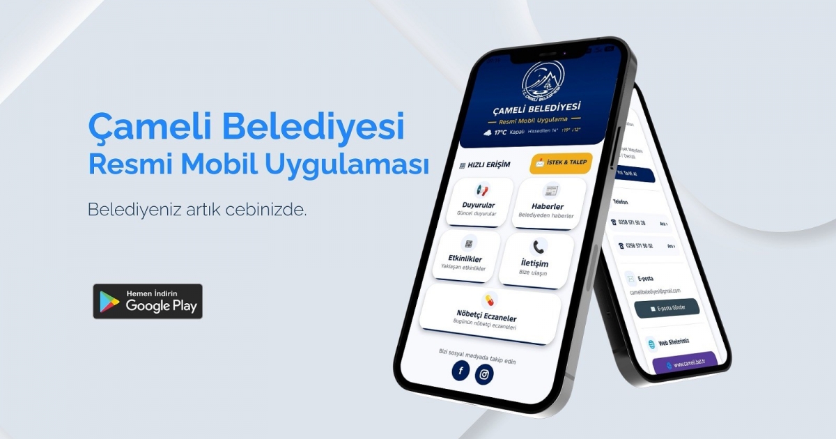 ÇAMELİ BELEDİYESİ’NİN MOBİL UYGULAMASI YAYINDA