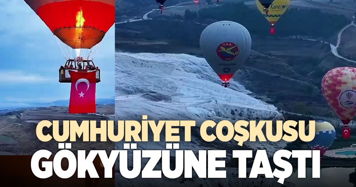 Cumhuriyet coşkusunda balonlar Türk bayraklarıyla gökyüzüne yükseldi