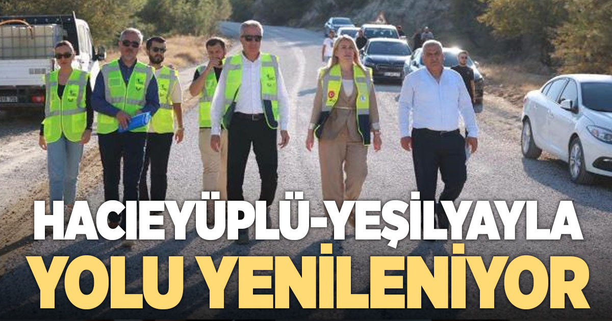 Başkan Doğan, Yeşilyayla-Hacıeyüplü arasındaki asfalt çalışmalarını inceledi